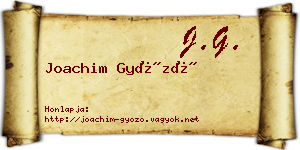 Joachim Győző névjegykártya